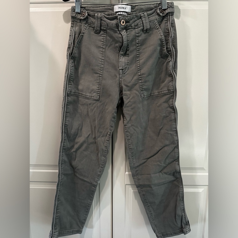 Pistola Denim Cropped Cargo Style Pants